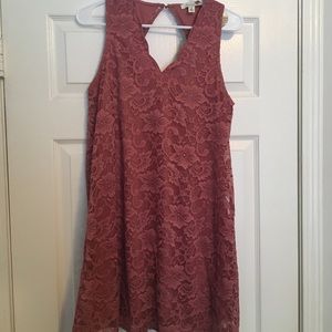 Dusty rose lace dress